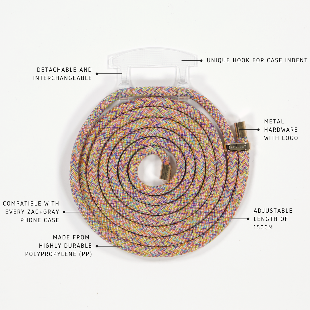 RAINBOW CORD WITH TRANSPARENT HOOK