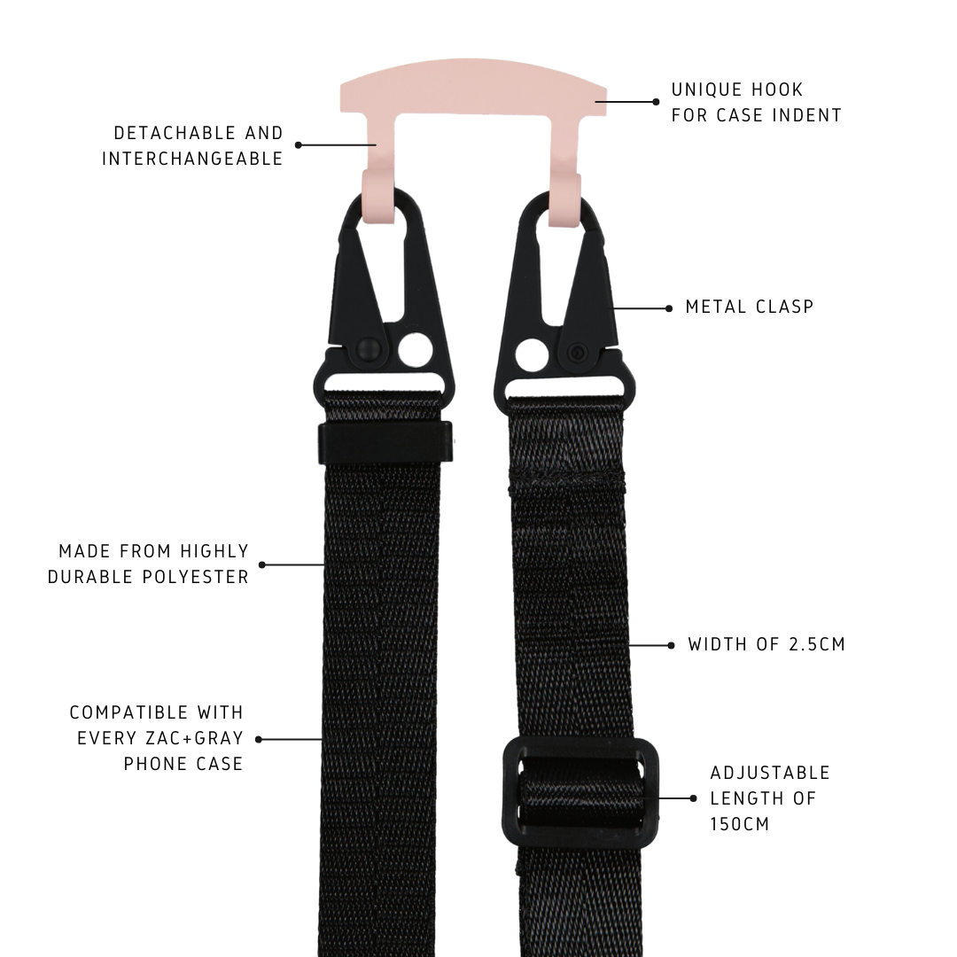 Samsung S24 Plus ROSÉ PINK CASE + MIDNIGHT BLACK STRAP