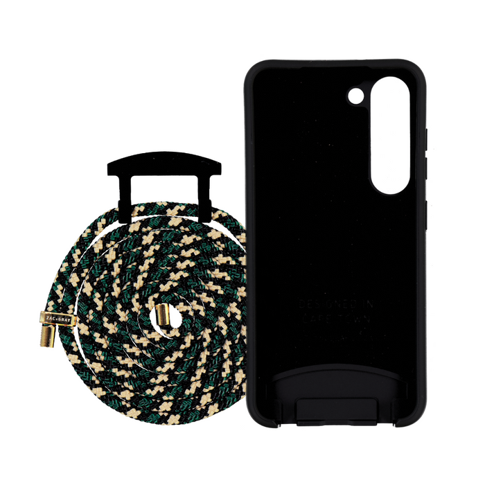 Samsung S25 MIDNIGHT BLACK CASE + FOREST CORD