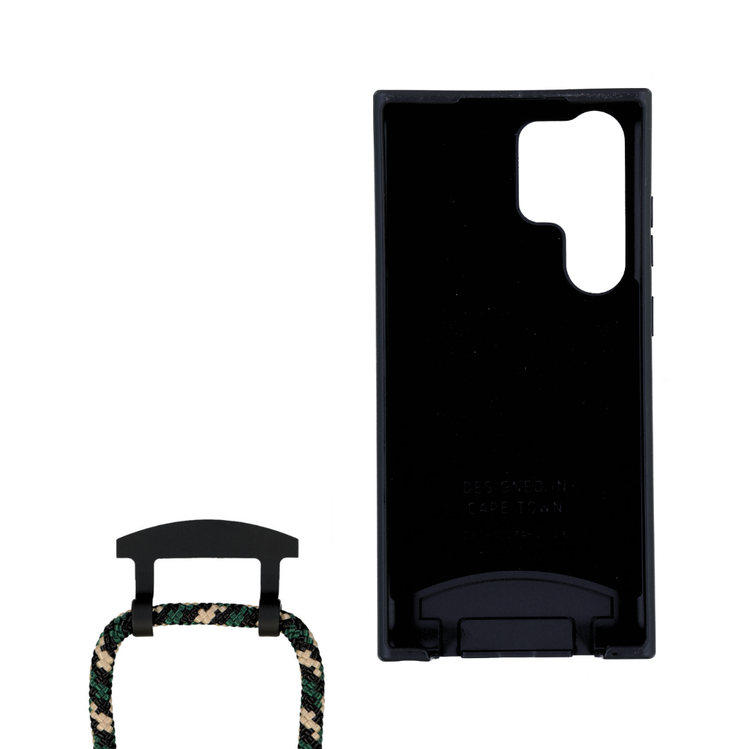 Samsung S23 Ultra MIDNIGHT BLACK CASE + FOREST CORD