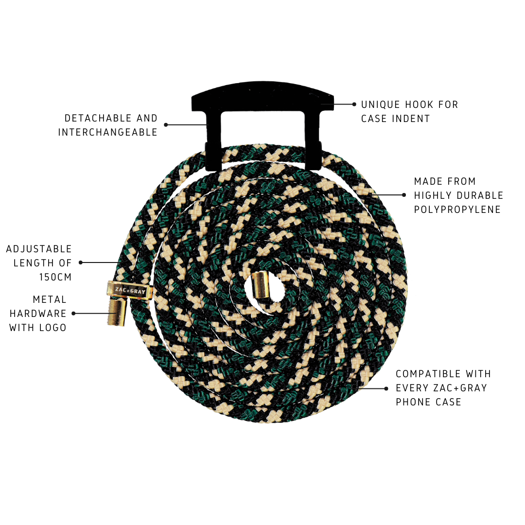 Samsung S23 Ultra MIDNIGHT BLACK CASE + FOREST CORD