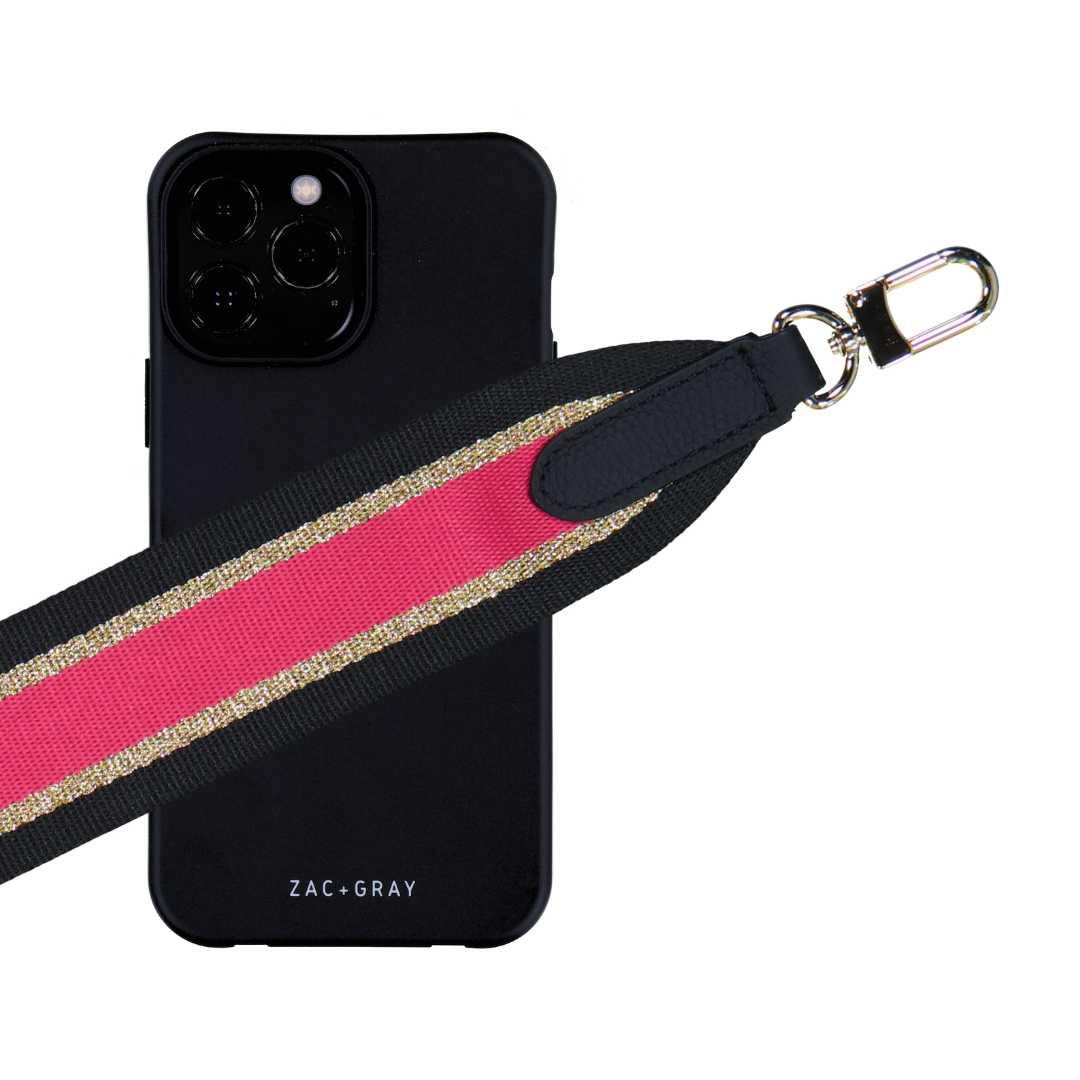 PINK + GOLD STRIPE PATTERNED STRAP