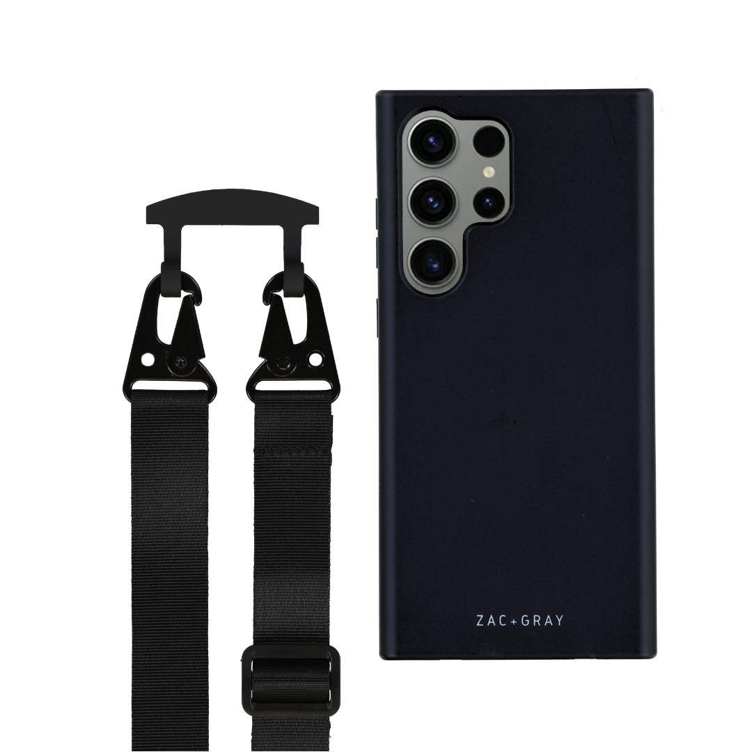 Samsung S24 Ultra MIDNIGHT BLACK CASE + MIDNIGHT BLACK STRAP