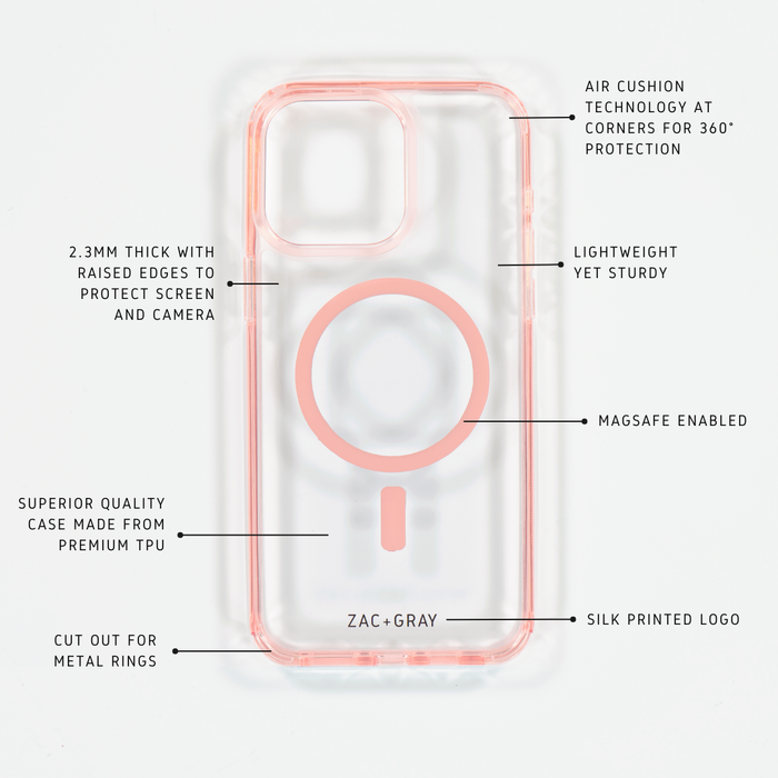 POWDER PINK TRANSPARENT CASE - MAGSAFE