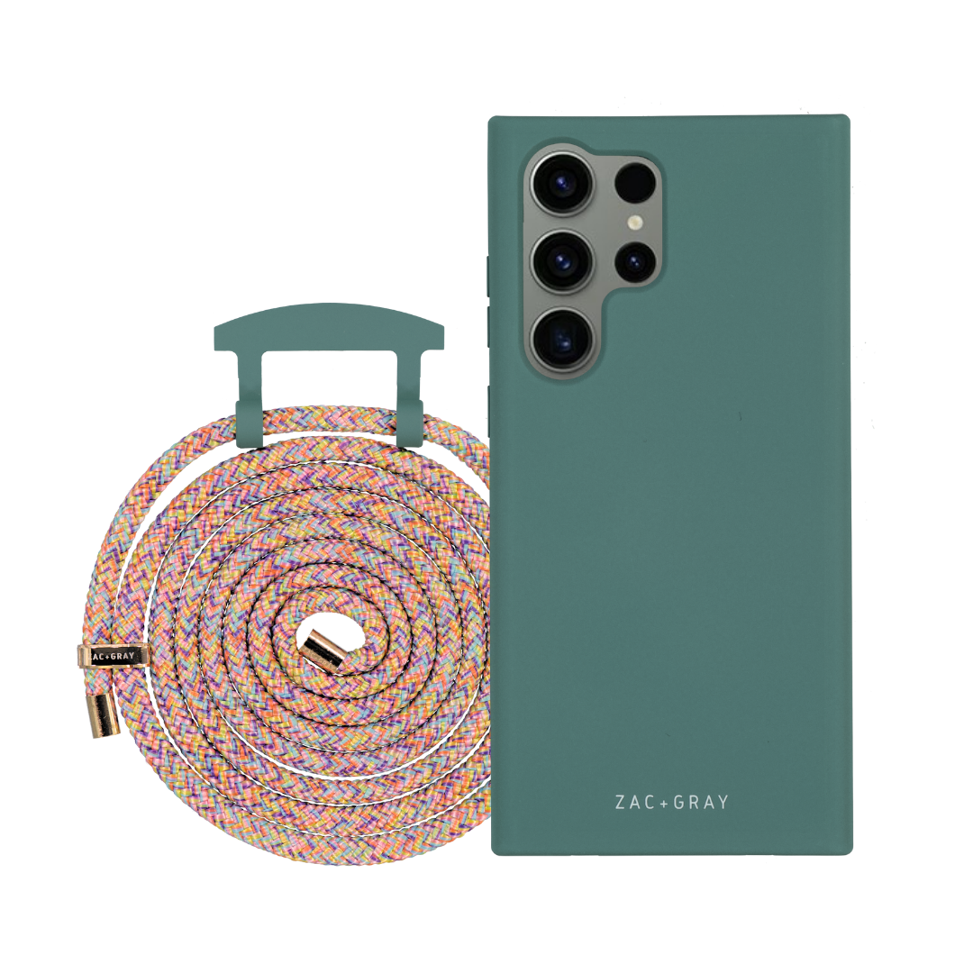 Samsung S23 Ultra TIDAL TEAL CASE + RAINBOW CORD