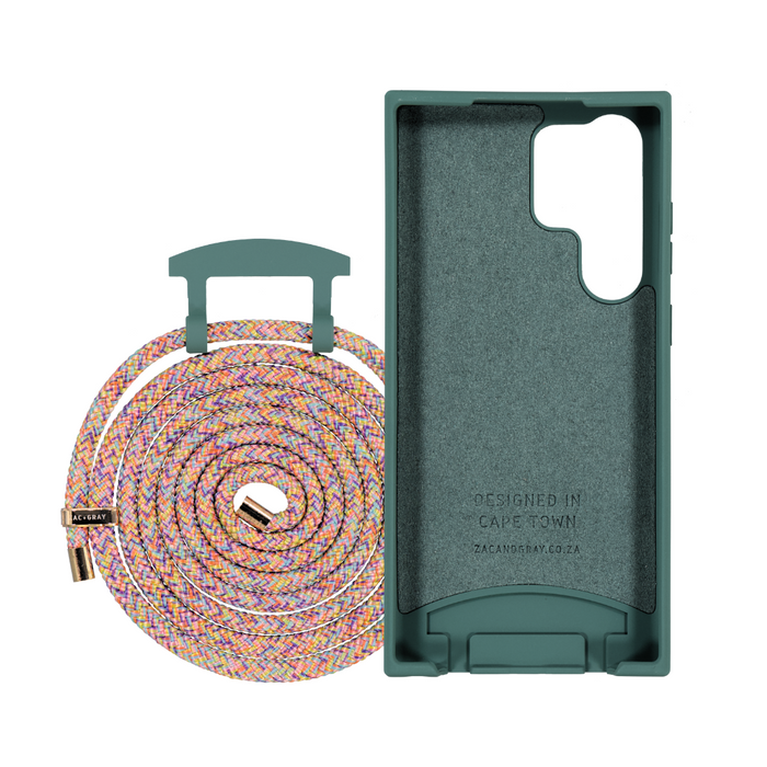 Samsung S25 Ultra TIDAL TEAL CASE + RAINBOW CORD