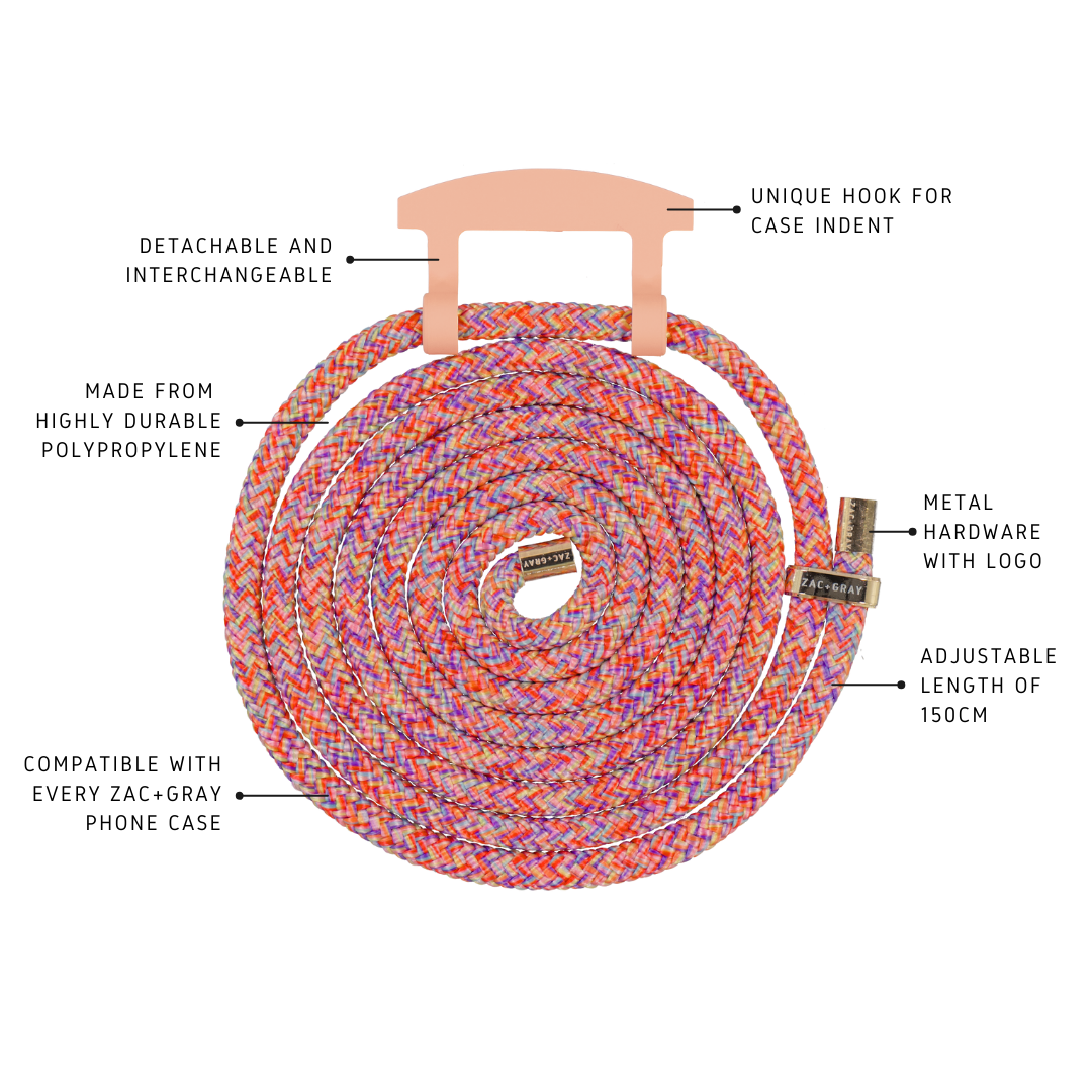 RAINBOW RED CORD WITH SUNSET CORAL HOOK