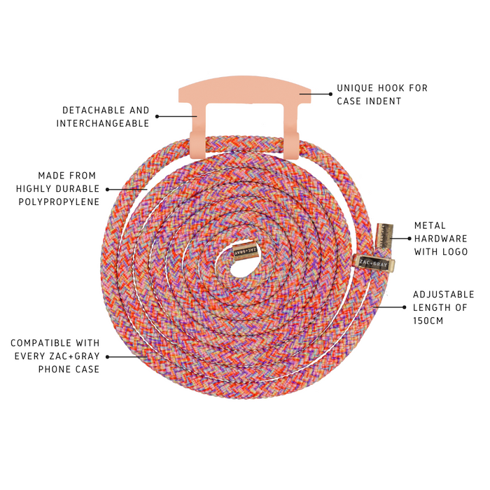 RAINBOW RED CORD WITH SUNSET CORAL HOOK