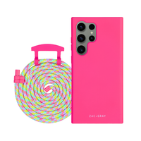 Samsung S24 Ultra HOT PINK CASE + TUTTI FRUTTI CORD