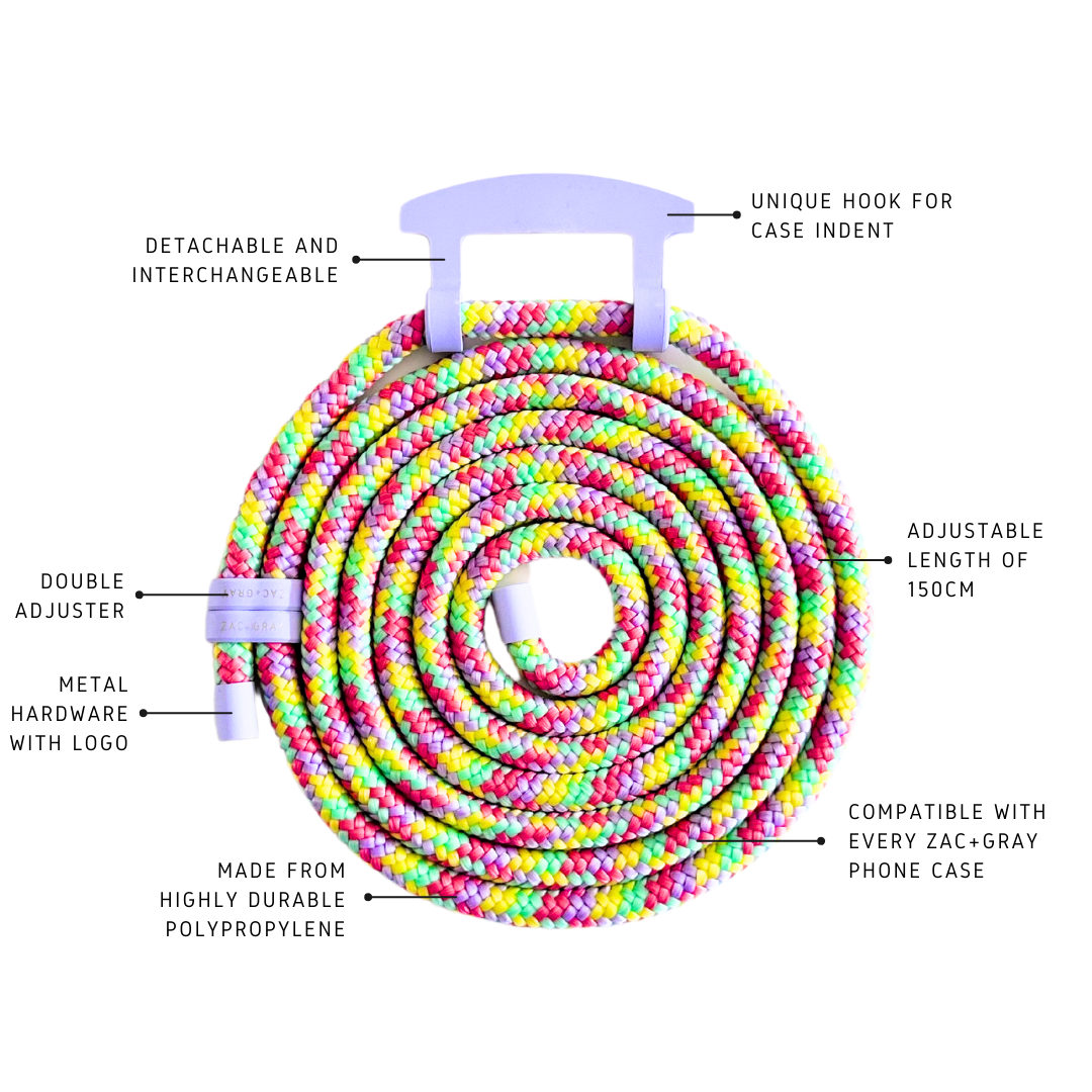 TUTTI FRUTTI CORD WITH WISTERIA BLOOM HOOK