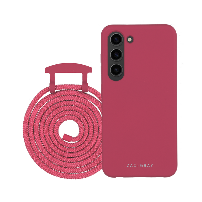 Samsung S25 RASPBERRY RED CASE + RASPBERRY RED CORD