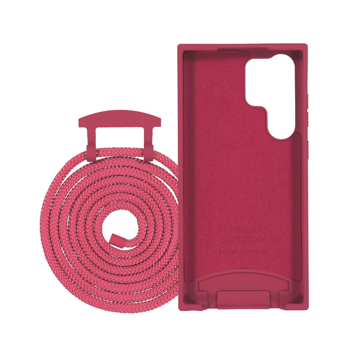 Samsung S23 Ultra RASPBERRY RED CASE + RASPBERRY RED CORD