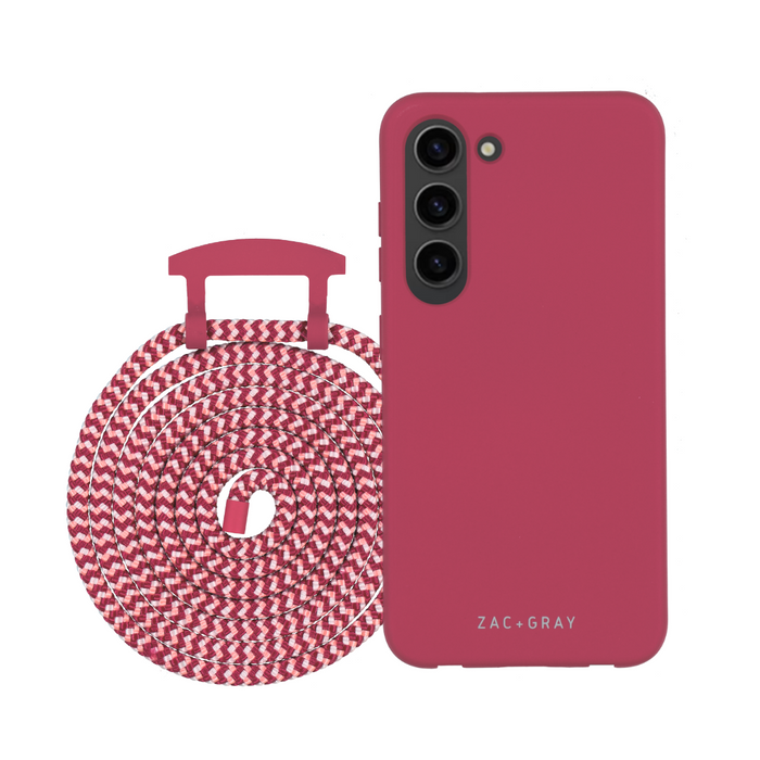 Samsung S25 Plus RASPBERRY RED CASE + POMEGRANATE CORD