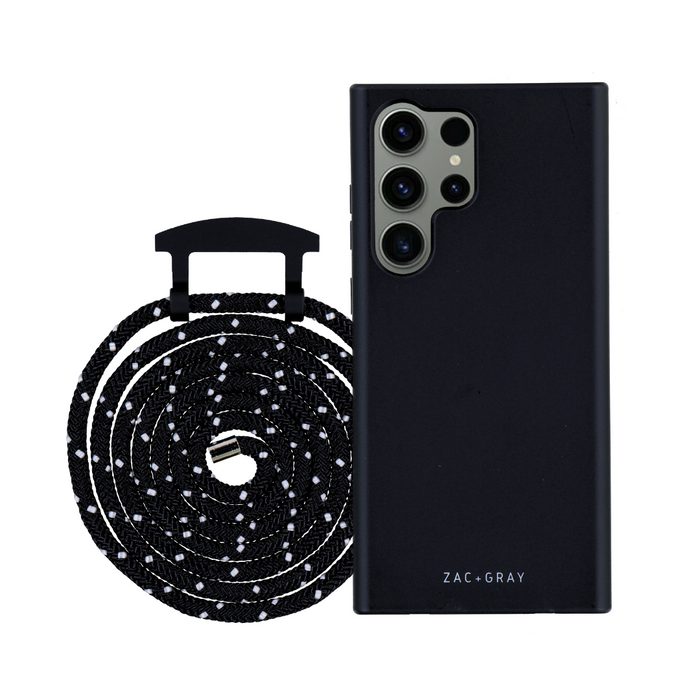 Samsung S25 Ultra MIDNIGHT BLACK CASE + MIDNIGHT SKY CORD