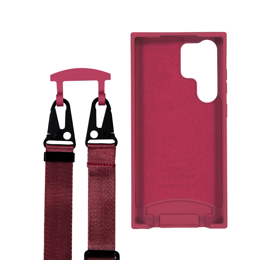 Samsung S25 Ultra RASPBERRY RED CASE + RASPBERRY RED STRAP