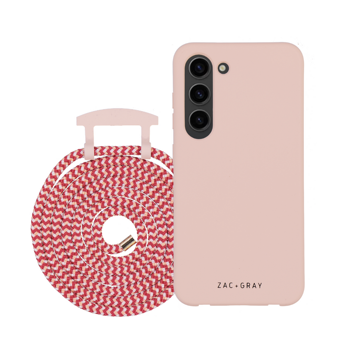 Samsung S25 Plus ROSÉ PINK CASE + POMEGRANATE CORD