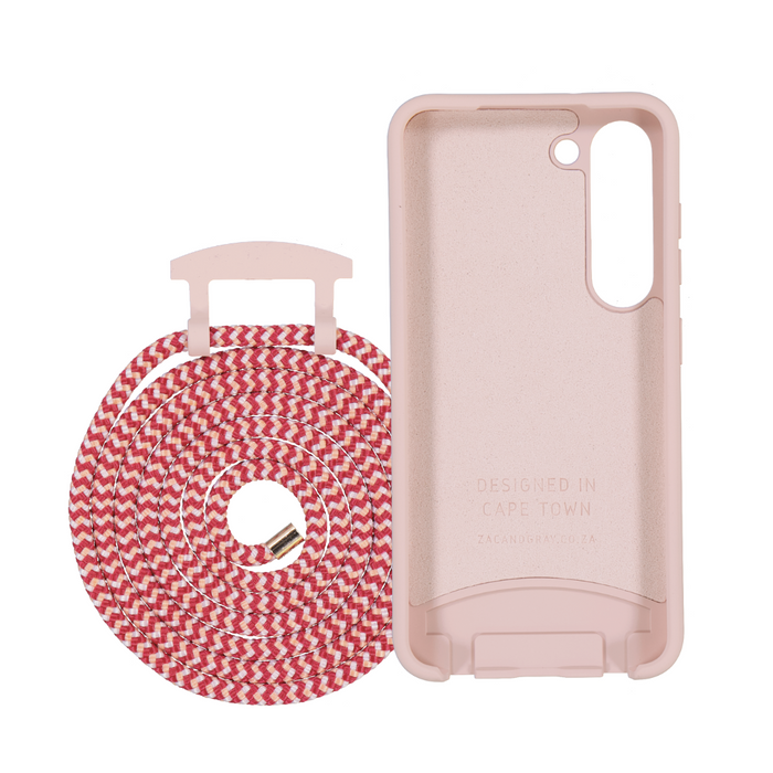 Samsung S25 Plus ROSÉ PINK CASE + POMEGRANATE CORD