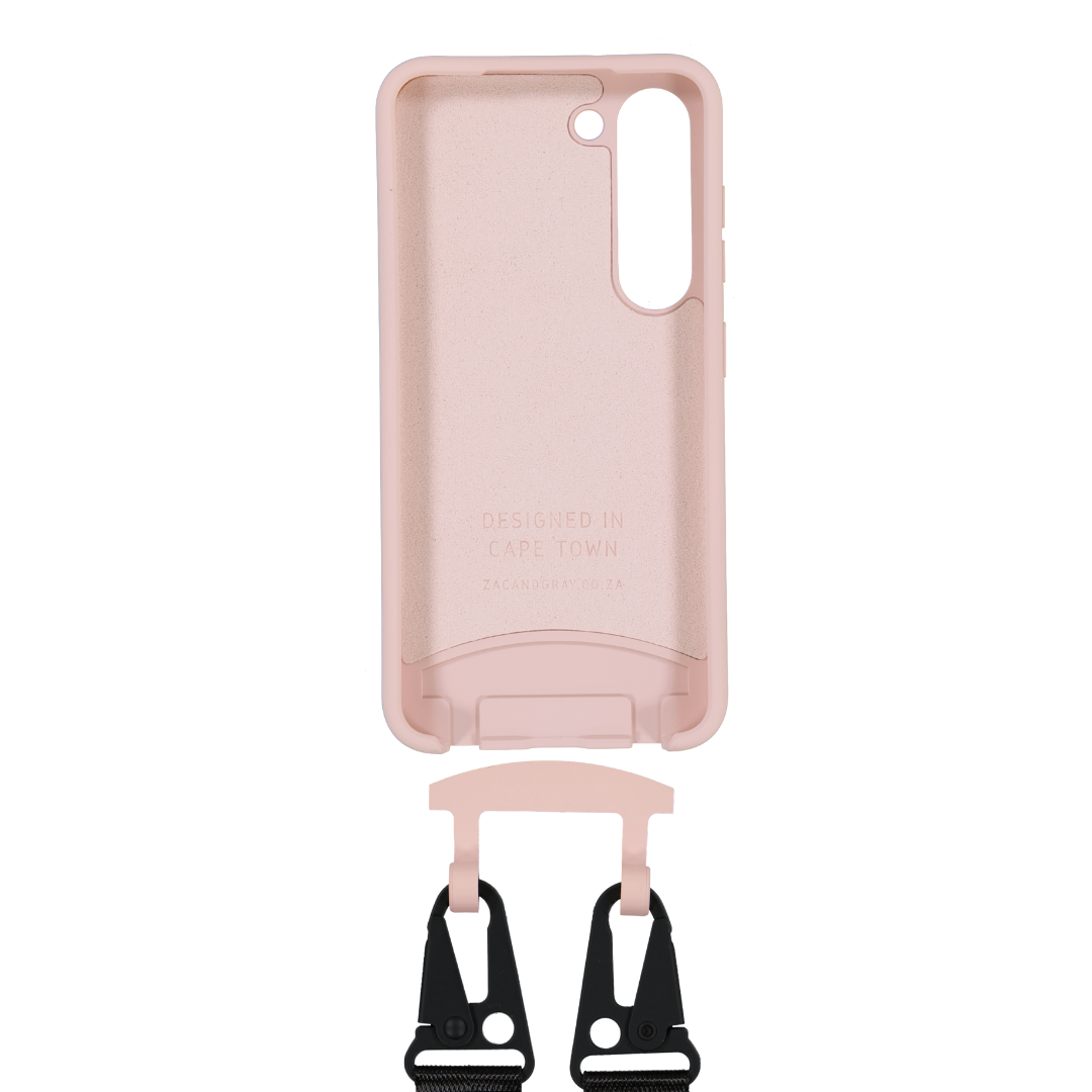 Samsung S24 Plus ROSÉ PINK CASE + MIDNIGHT BLACK STRAP