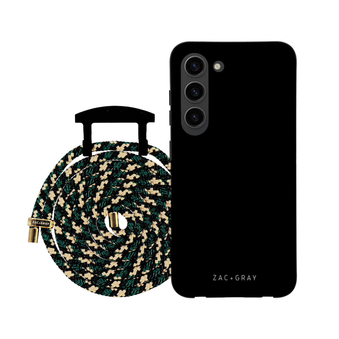 Samsung S25 Plus MIDNIGHT BLACK CASE + FOREST CORD