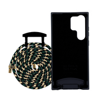 Samsung S25 Ultra MIDNIGHT BLACK CASE + FOREST CORD