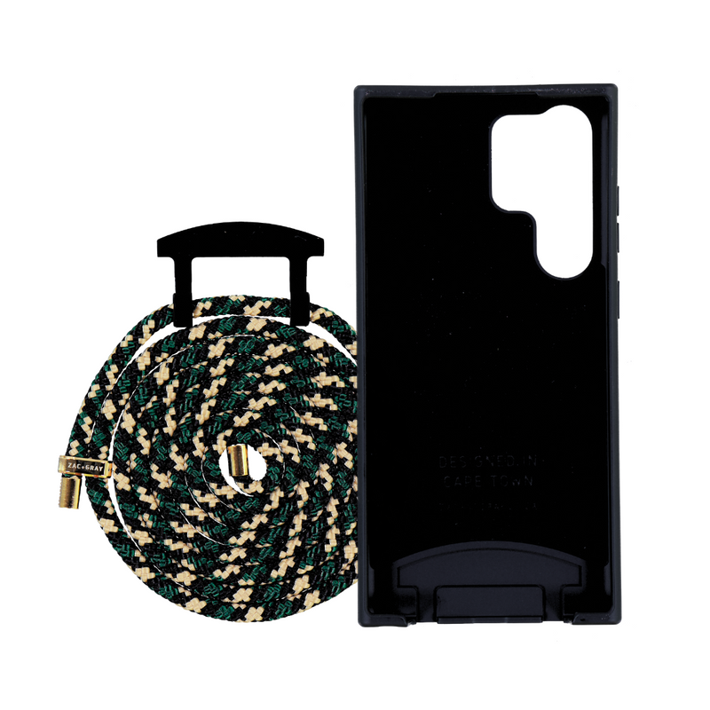 Samsung S25 Ultra MIDNIGHT BLACK CASE + FOREST CORD