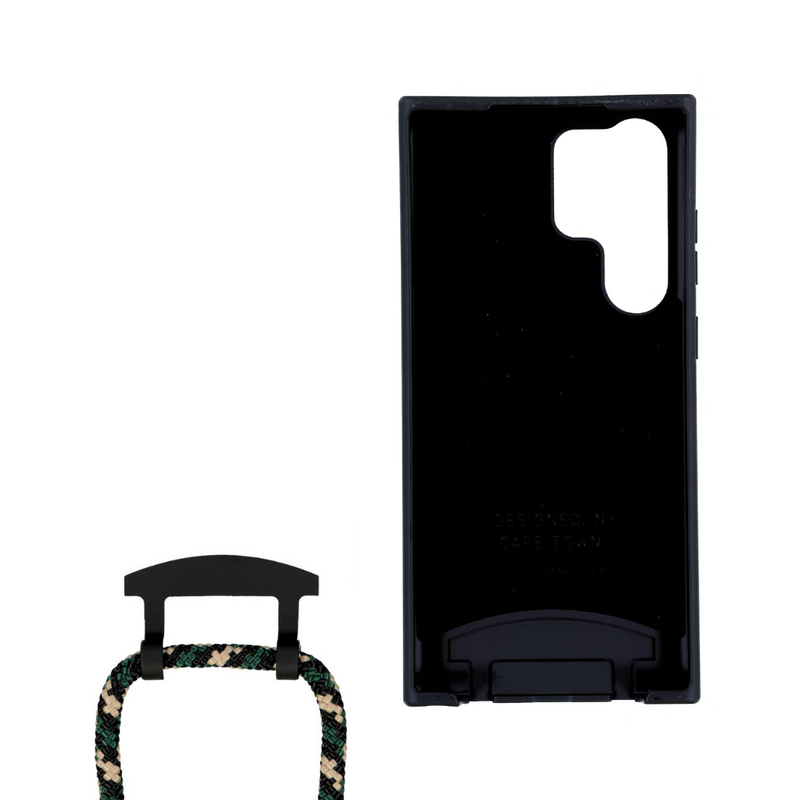 Samsung S25 Ultra MIDNIGHT BLACK CASE + FOREST CORD