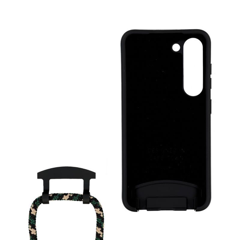 Samsung S25 Plus MIDNIGHT BLACK CASE + FOREST CORD