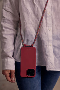 Samsung S25 Ultra RASPBERRY RED CASE + RAINBOW RED CORD