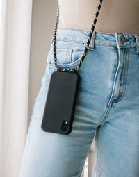 Samsung S25 Plus MIDNIGHT BLACK CASE + FOREST CORD