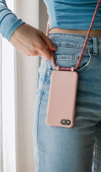Samsung S25 Plus ROSÉ PINK CASE + RAINBOW RED CORD