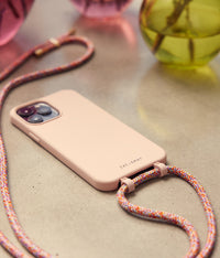 Samsung S25 Plus ROSÉ PINK CASE + RAINBOW RED CORD