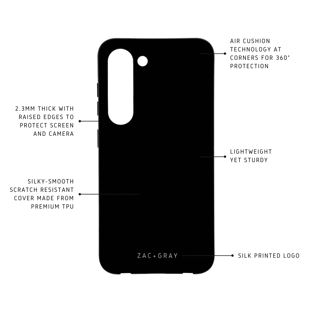 Samsung S25 Plus MIDNIGHT BLACK CASE + GLACIER CORD