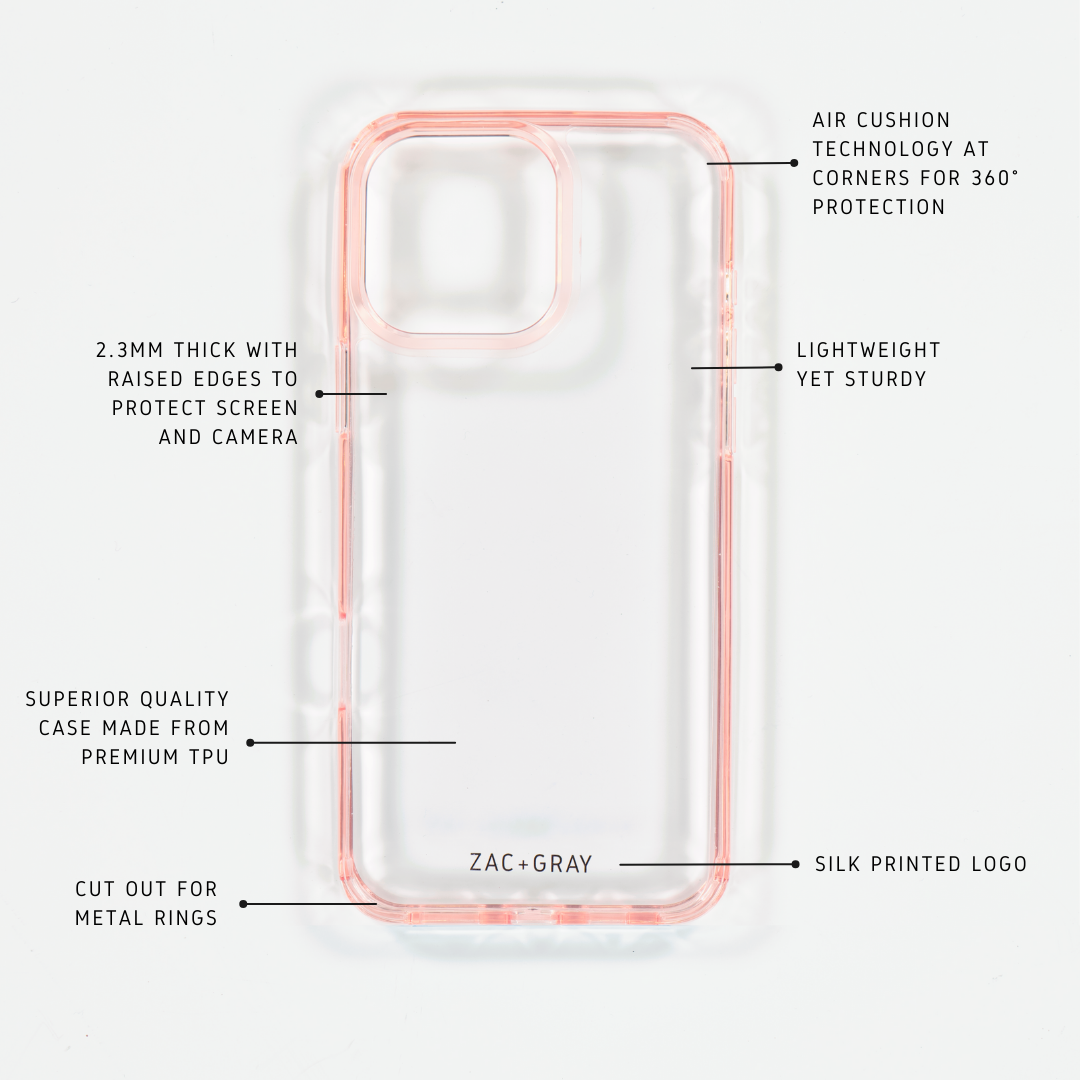 POWDER PINK TRANSPARENT CASE