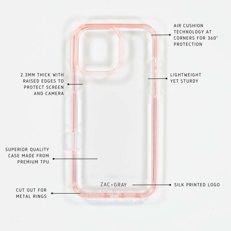 POWDER PINK TRANSPARENT CASE