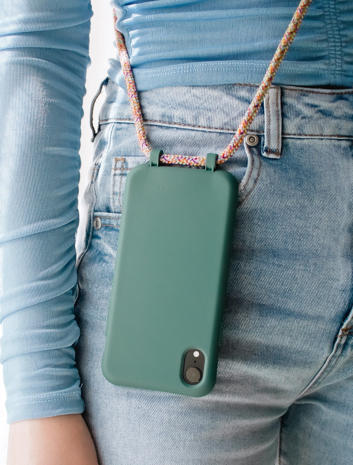 Samsung S25 TIDAL TEAL CASE + RAINBOW CORD