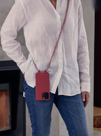 Samsung S25 Ultra RASPBERRY RED CASE + RAINBOW RED CORD