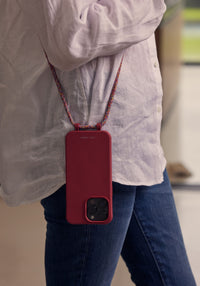 Samsung S25 Plus RASPBERRY RED CASE + RAINBOW RED CORD