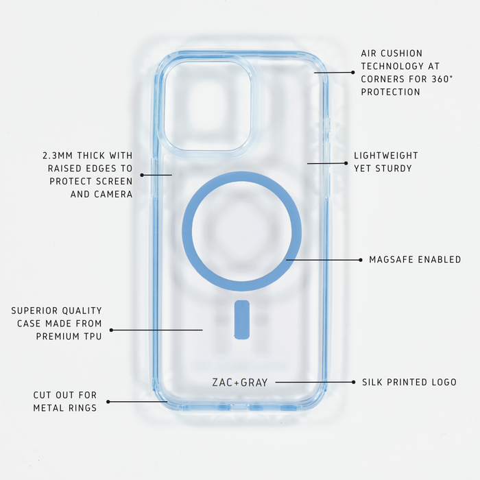 SKY BLUE TRANSPARENT CASE - MAGSAFE