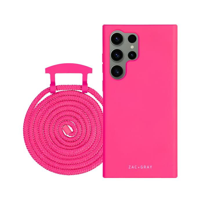 Samsung S24 Ultra HOT PINK CASE + HOT PINK CORD