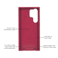 Samsung S25 Ultra RASPBERRY RED CASE + RAINBOW RED CORD