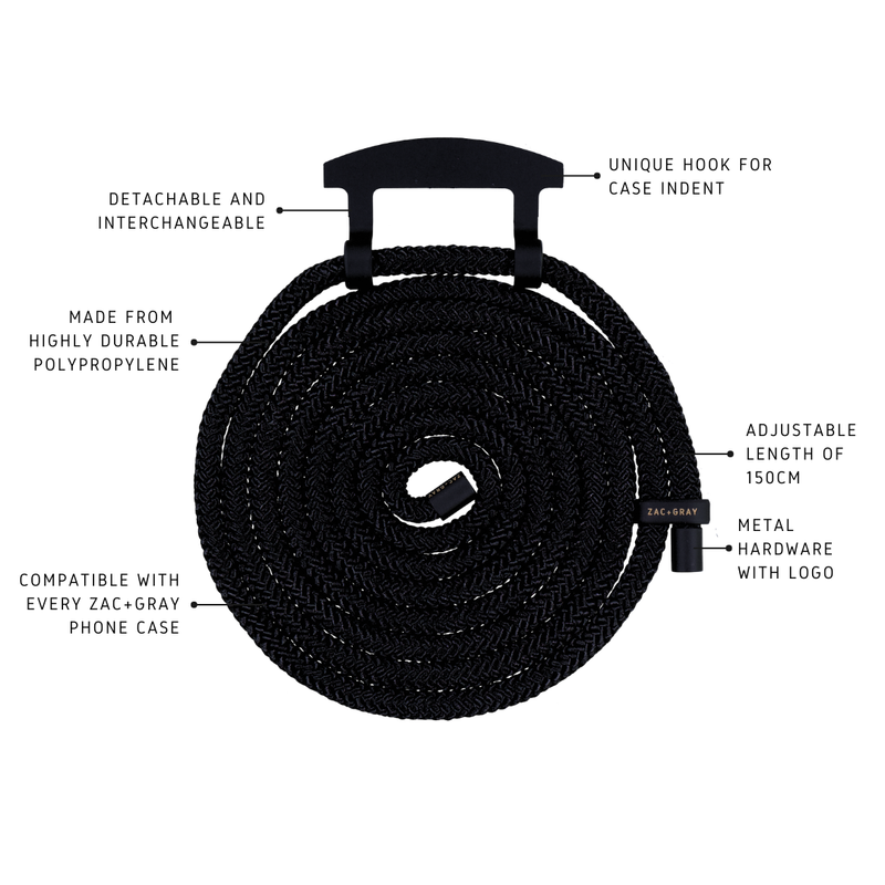 iPhone 12 Mini MIDNIGHT BLACK CASE + CORD