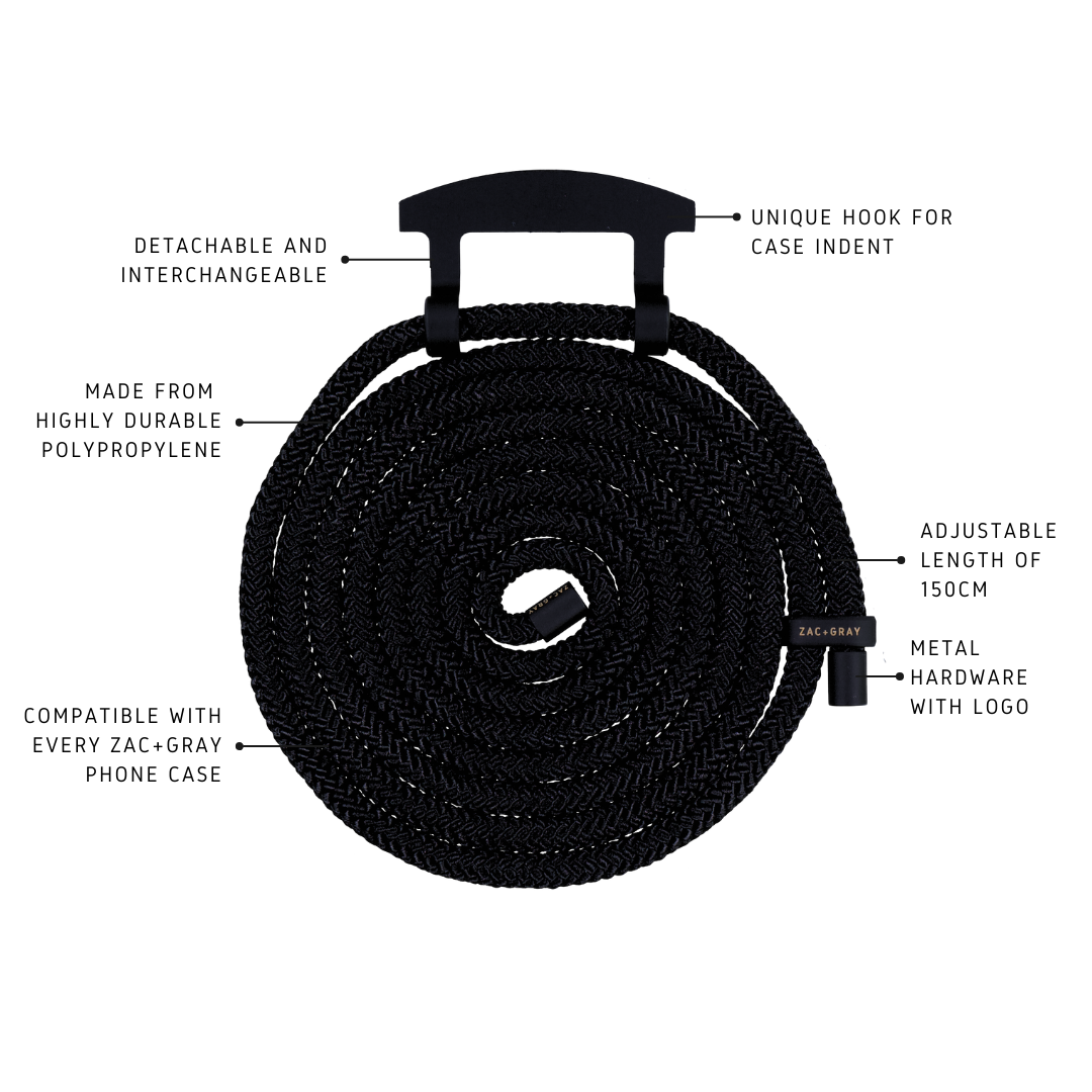 Samsung S25 Plus MIDNIGHT BLACK CASE + MIDNIGHT BLACK CORD