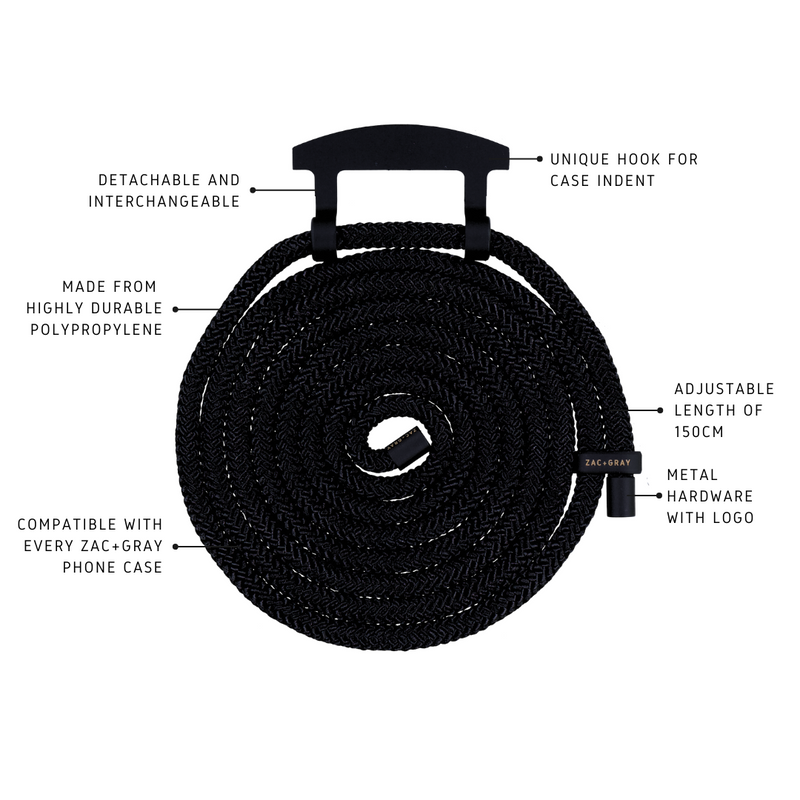 Samsung S25 Plus MIDNIGHT BLACK CASE + MIDNIGHT BLACK CORD