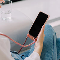 Samsung S25 Plus ROSÉ PINK CASE + RAINBOW RED CORD