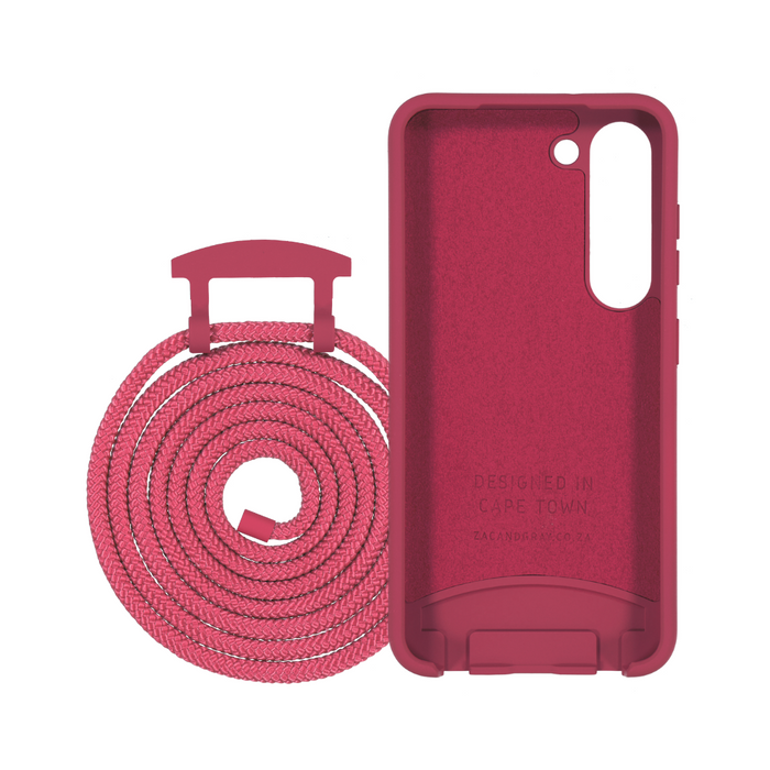 Samsung S25 Plus RASPBERRY RED CASE + RASPBERRY RED CORD