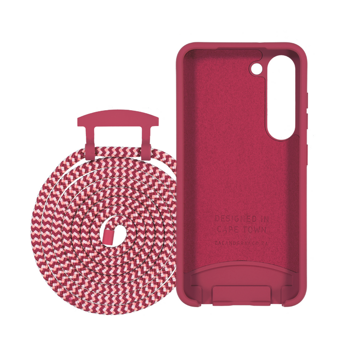 Samsung S25 Plus RASPBERRY RED CASE + POMEGRANATE CORD