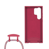 Samsung S25 Ultra RASPBERRY RED CASE + RAINBOW RED CORD