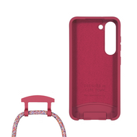 Samsung S25 Plus RASPBERRY RED CASE + RAINBOW RED CORD