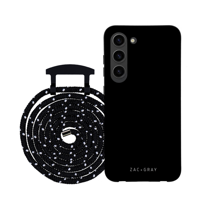 Samsung S25 MIDNIGHT BLACK CASE + MIDNIGHT SKY CORD